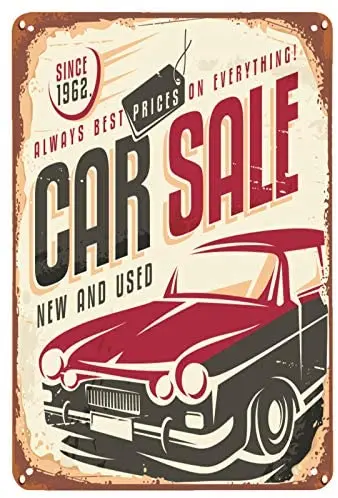 

Metal Deco Sign Car Sale Promotional Metal Tin Sign for Home Decoration Accessories Modern Wall Decor Metal 8 X12Inchs