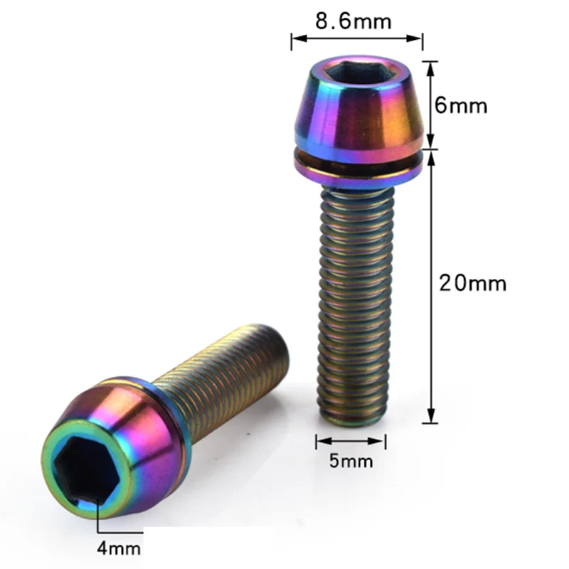 FMFXTR 2 шт. Титан M5 20 мм шестигранный Набор торцевых головок Самонарезающий винт