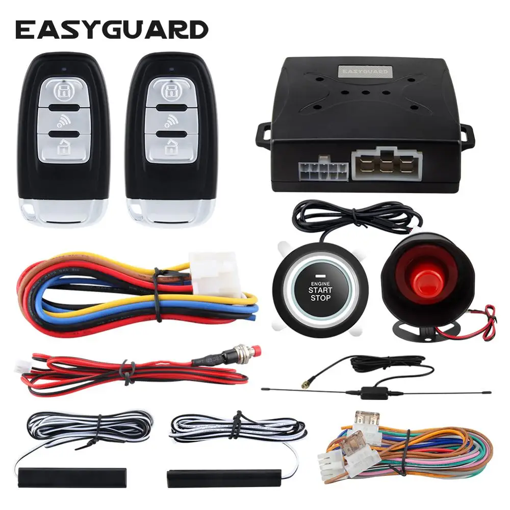 

EASYGUARD smart key PKE alarm system car push button start stop remote engine start remote car alarm keyless entry auto lock