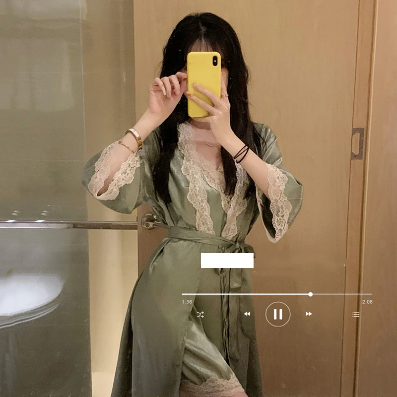 

Harajpee Ins Style Suspender Nightdress Women's Summer Thin Sexy Pajamas 2021 New Popular Two Piece Home Wear Clothing Suit