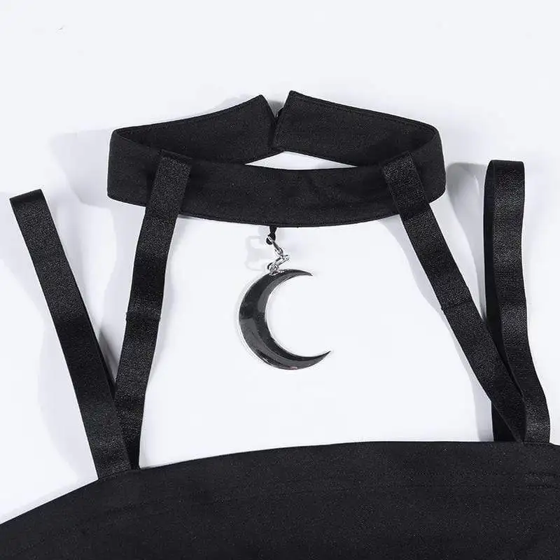 Женские мини-платья-комбинации с лямкой через шею подвески пентаграммой D013 |