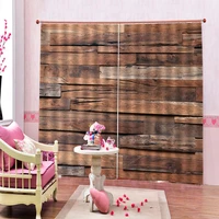 3d window curtain natural wood decoration curtains luxury blackout living room office bedroom customized size