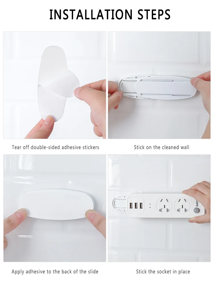 

Home-free Wall-mounted Plug-in Board Router Plug-in Line Board Holder Adhesive Holder Without Perforation Install Bottom Board