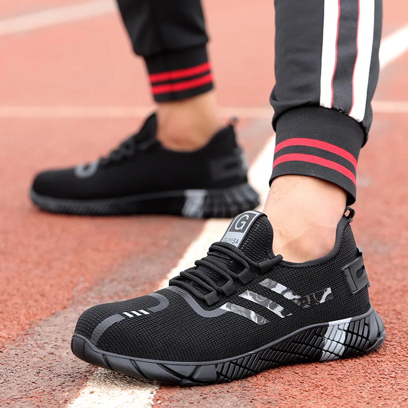 

Breathable Men's Safety Shoes Boots With Steel Toe Cap Casual Men's Boots Work Indestructible Shoes Puncture-Proof Work Sneakers