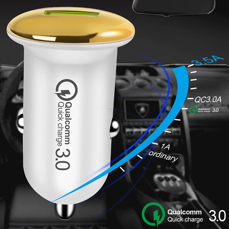 

QC3.0 USB Car Charger 10W Cell Phone Fast Charging for Apple iPad iPhone Samsung Tablets Quick Charge 3.0 Car Chargers Adatper