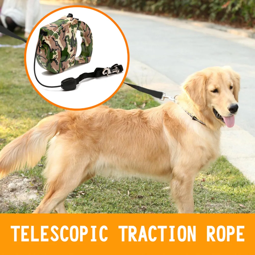 

Automatic Camouflage Retractable Dog Leash Extending Walking Lead Telescopic Leash Rope Szelki Dla Psa Dog Supplies AB50XQ