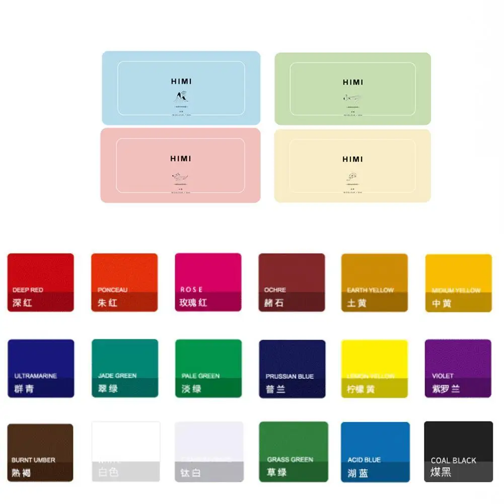 

18 Colors Portable Art Jelly Gouache Paint Set 30ml Palette Case Students Painting Watercolor Gouache With For Artists Non- I8F4