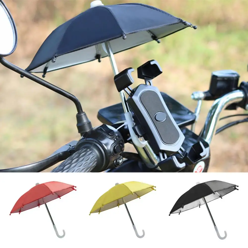 Купи Bicycle Phone Holder Mini Sunshade Umbrella Bicycle Decoration Accessories Polyester Mobile Automatic Umbrella за 173 рублей в магазине AliExpress