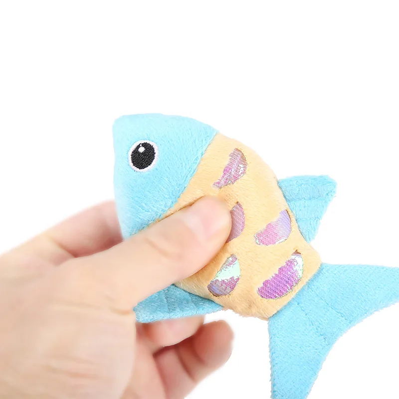 

New Teeth Grinding Catnip Toys Funny Interactive Plush Fish Toy Pet Kitten Chewing Claws Thumb Bite Cat Juguetes Mint For Cats