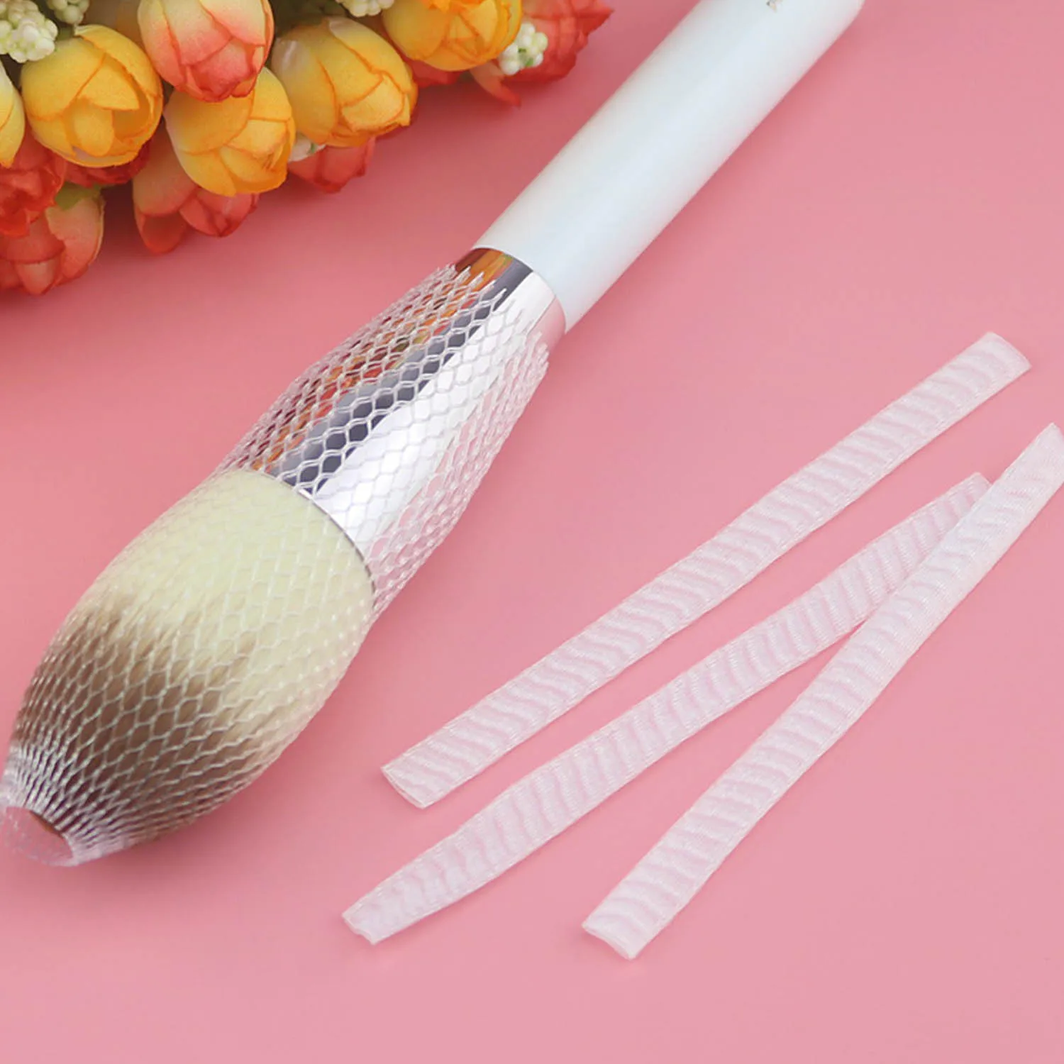 50 шт кисти для макияжа сетевой протектор Защитная Эластичная сеточная подкладка