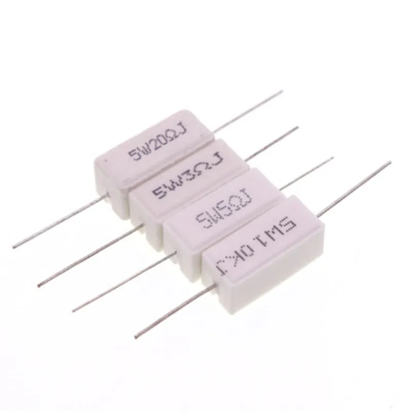 

10pcs 5W Cement resistance 0.1 ~ 10k ohm 5% 0.22 0.33 0.5 1 10 100 1K 10K ohm 0.1R 0.22R 0.33R 0.5R 1R 10R 100R