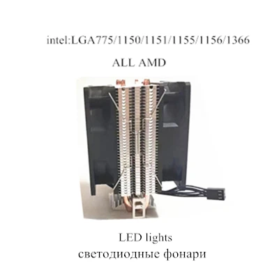 CPU Cooler 3Pin 2 тепловые трубки Процессор теплоотводы, но тихими вентиляторами для Intel LGA775/1156/1155/1151/1366/2011 для AMD cpu вентилятор - Цвет лезвия: CPU Cooler