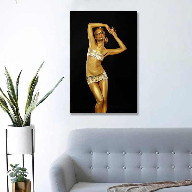 

Canvas Painting Decor Painting Oil Painting Wall Picture Poster Modern Wall Art Picture African Golden Nude Woman Posters Home