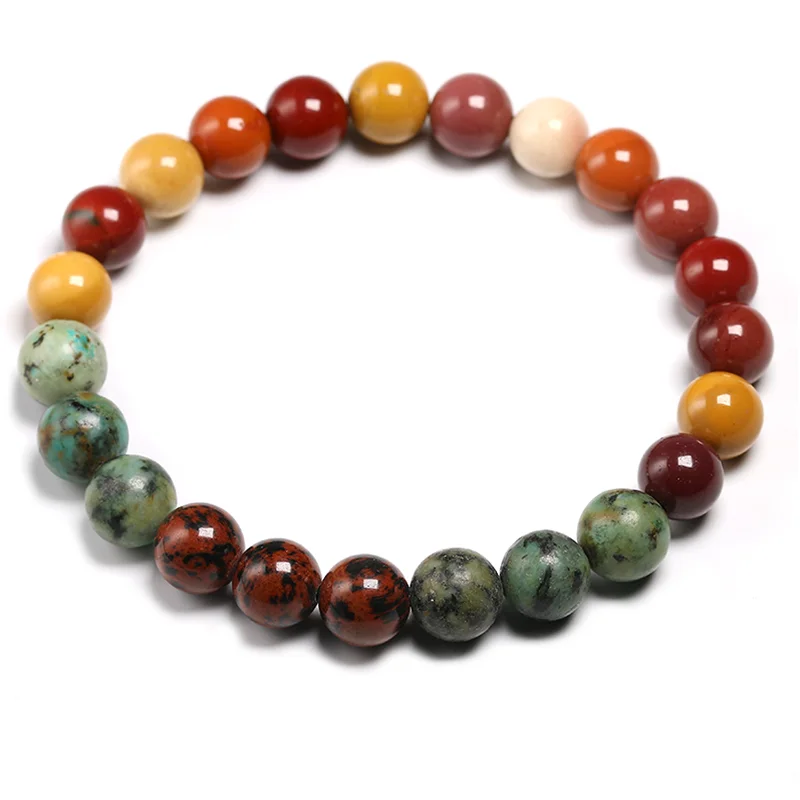 

8mm Natural Mahogang Obsidian Stone and Mookaite Beads For Women Men Necklace Bracelet Sets Meditation Yoga 108 JapaMala Jewelry