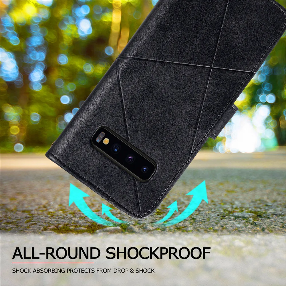 Luxury Leather Flip Case For Samsung Galaxy S8 S9 Plus S10 S20 FE S21 Ultra Note 8 9 10 Lite Wallet Card Stand Bags Cover Coque