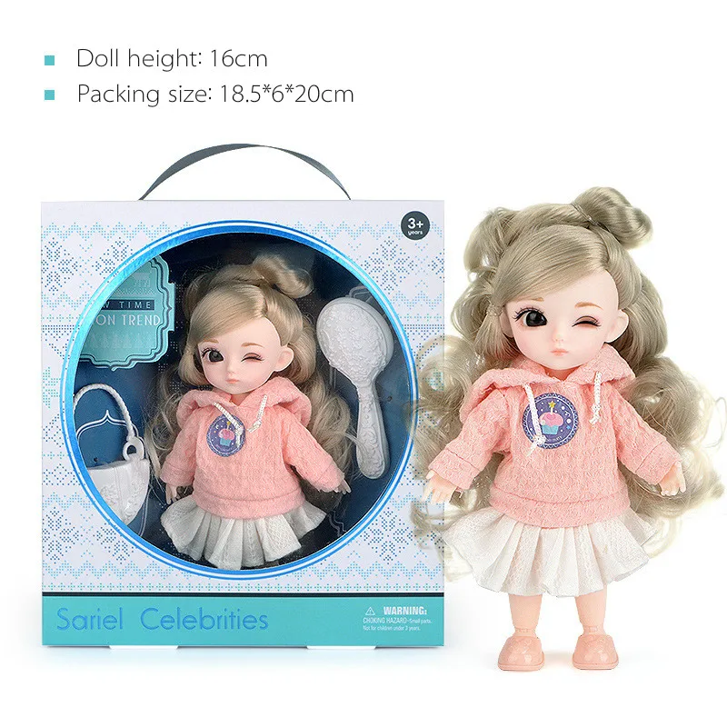 

16cm BDJ Doll Joint Doll Articulated Diy Dress Up Princess Girl Cute Kawaii Doll Gift Box Set Toy Gift for Girls