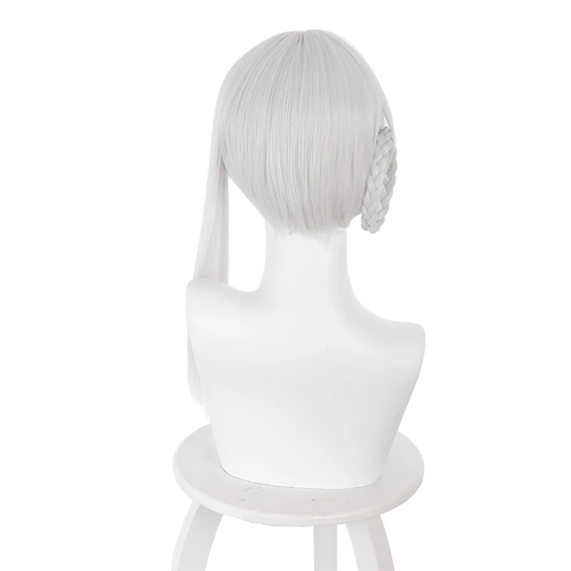 

Game NieR RepliCant Cosplay Wigs NieR Kaine Braided Cosplay Wig Heat Resistant Synthetic Wig White Straight Hairs hairpieces