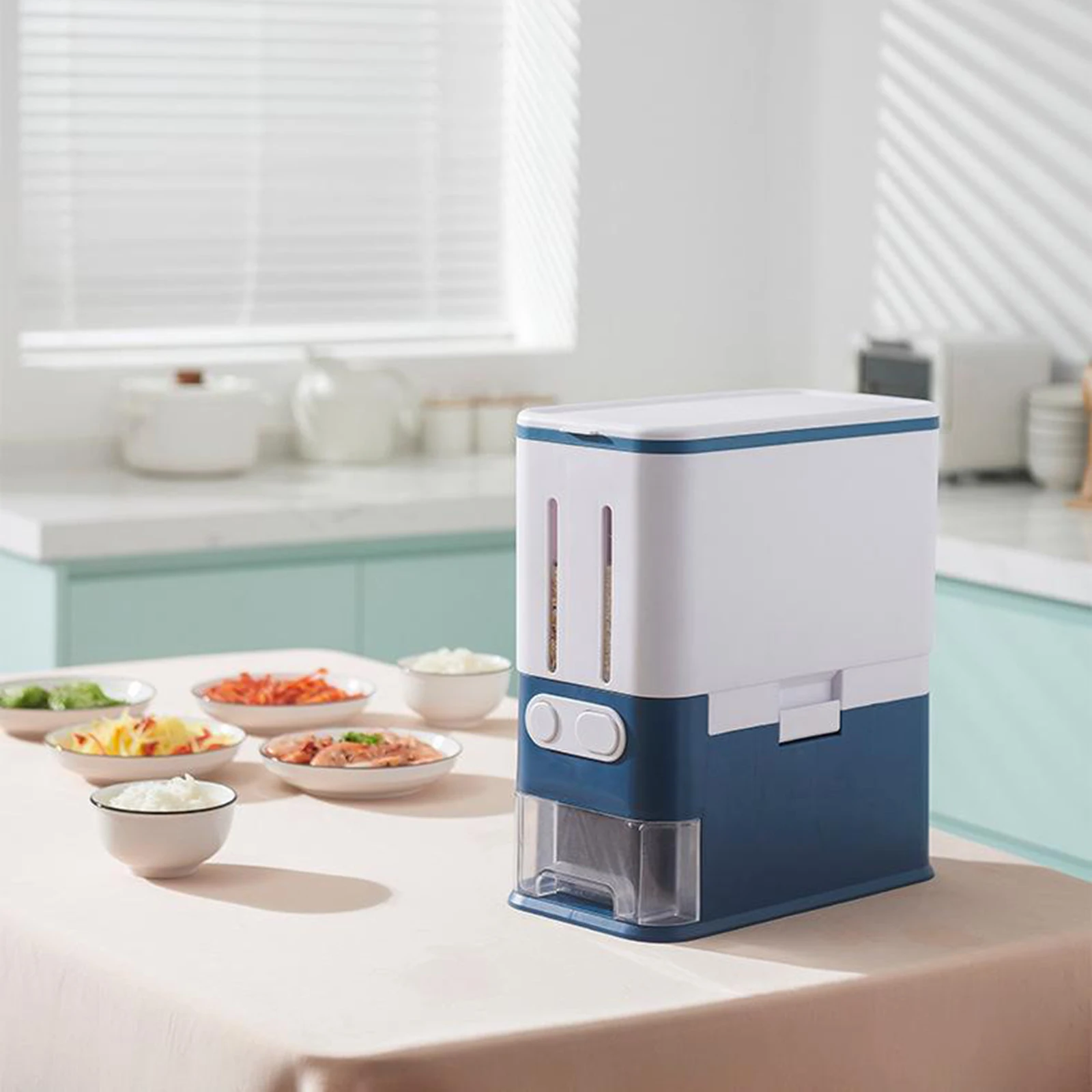 

55Lbs Rice Dispenser Rice Box Storage Containers Rice Dispenser Rice Bucket