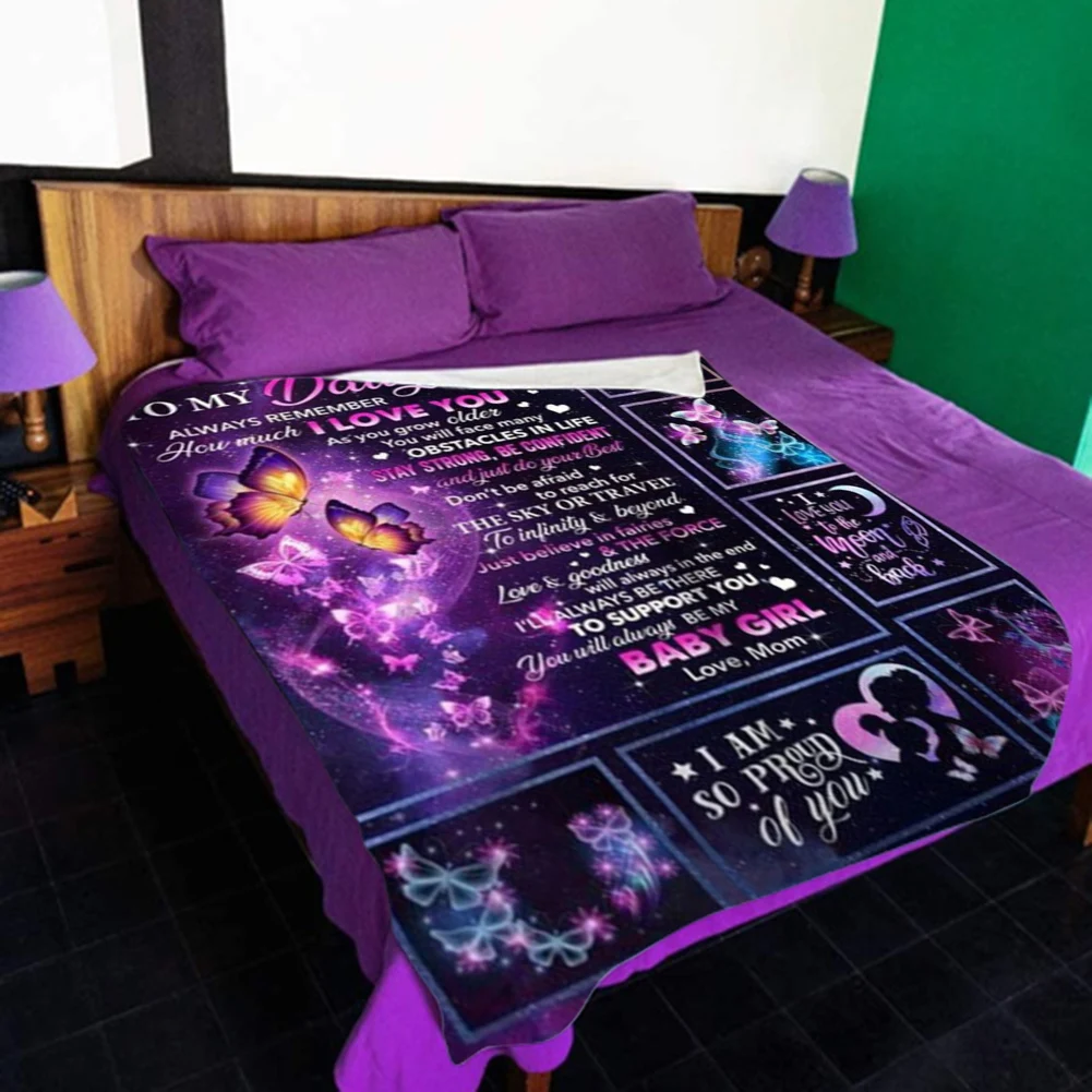 Реверсивный Фланелевое жене папы дочери и сына с изображением бабочки букв