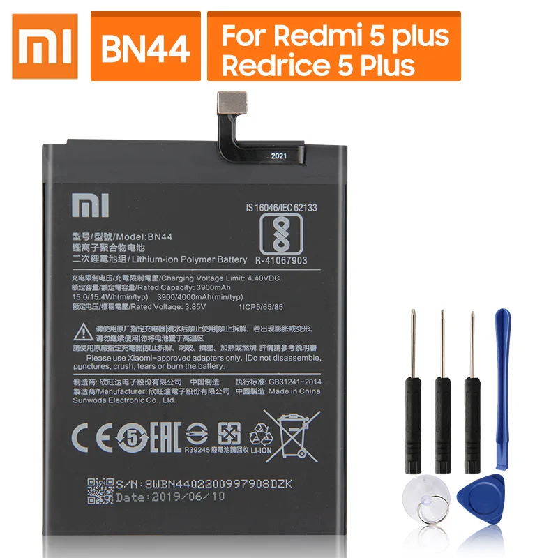 Оригинальный сменный аккумулятор для Xiaomi Mi Redmi 5 plus 99 &quotRedrice Plus BN44 оригинальный