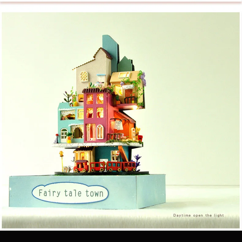 

DIY handmade cottage TC2 cloud cabin creative Chinese small house building model wooden toys Christmas toys