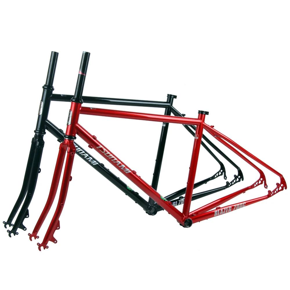TSUNAMI BLAZER Touring Frame Road Bike 700c Frameset CR MO стальная рама вилка гравий дисковый тормоз