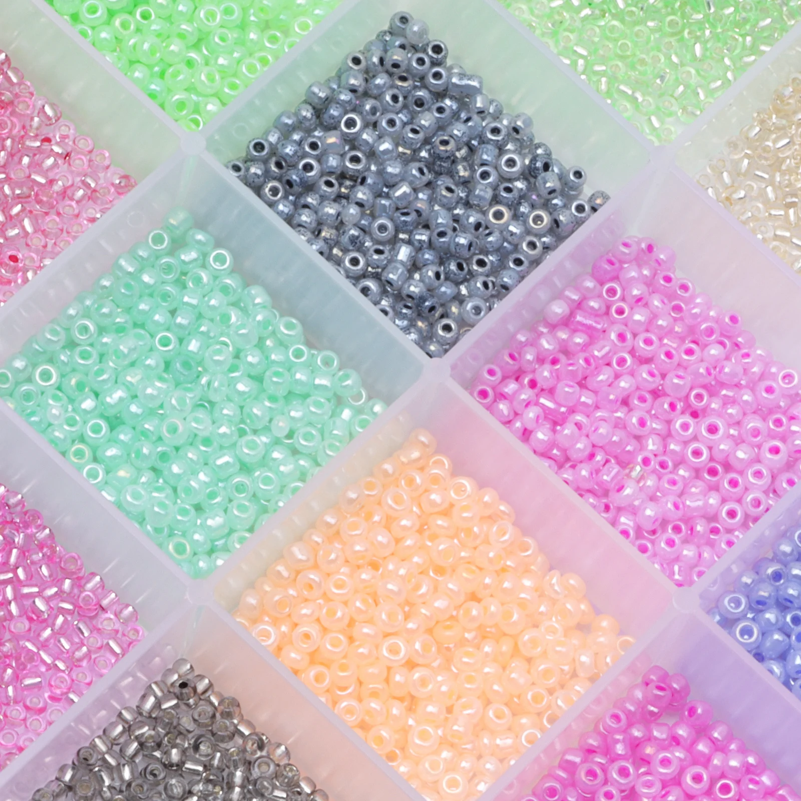 

Transparent Czech Seed Beads 2/3/4mm Pony Beads For Jewelry Making Glass Spacer Beads For Handmade Garments DIY Sewing Craft