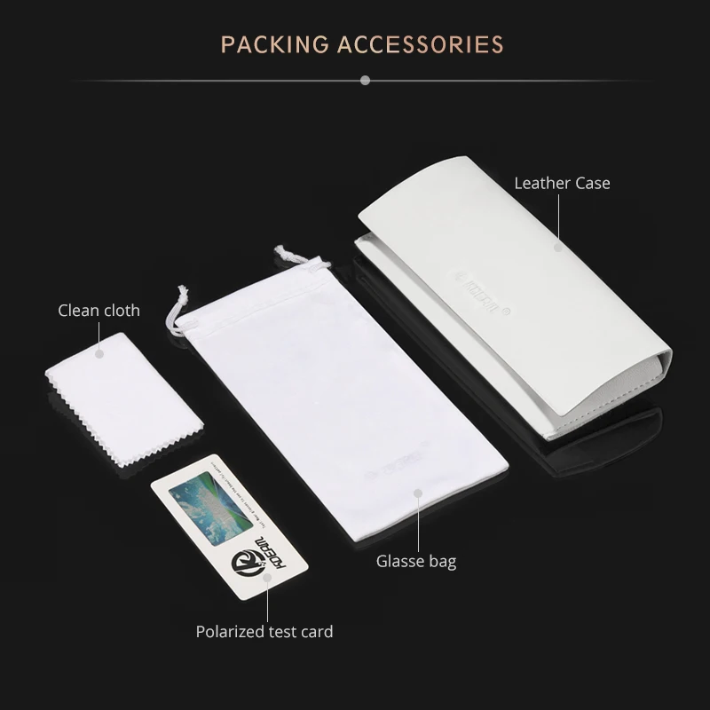 Женские солнцезащитные очки KDEAM поляризационные среднего и большого размера в