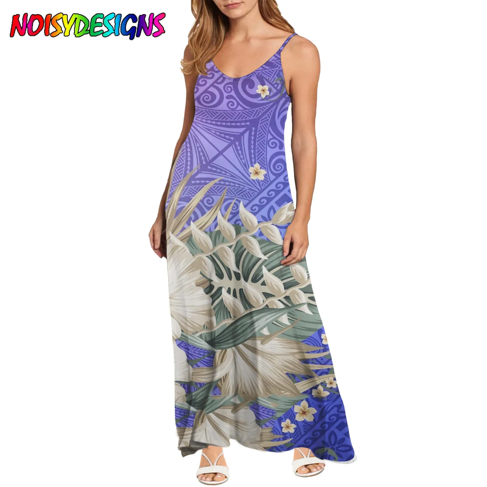 

Бесшумное модное сексуальное платье с v-образным вырезом, платье на бретельках в полинезийском стиле, платья с татуировками, женское летнее ...