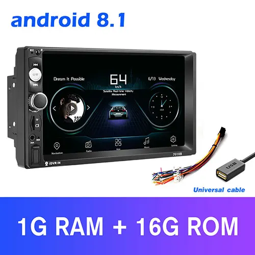 1 and 16G Podofo 2 din Android 8,1 Автомобильный мультимедийный плеер Радио Стерео " видео MP5 плеер gps Bluetooth для Volkswagen Nissan hyundai Kia - Цвет: 1 and 16G