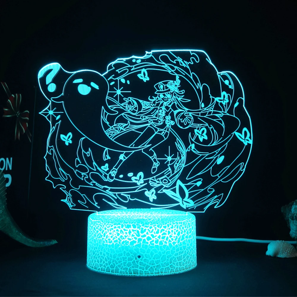 

Game Genshin Impact Hu Tao Acrylic Led Lamp 3d Led Night Light Lamp