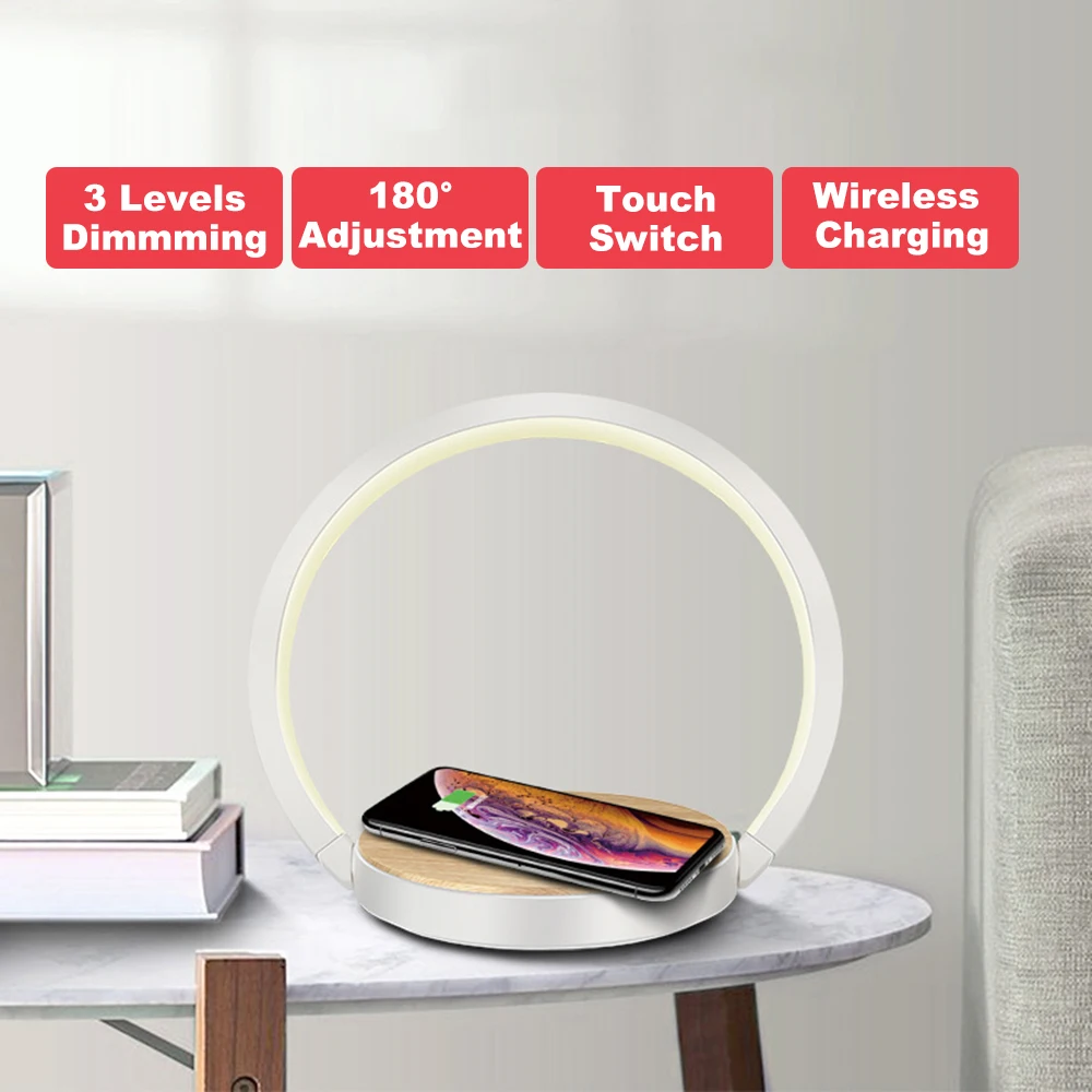 Настольная лампа быстрая Qi 10 Вт Беспроводное зарядное устройство для iPhone 8Plus X XR XS