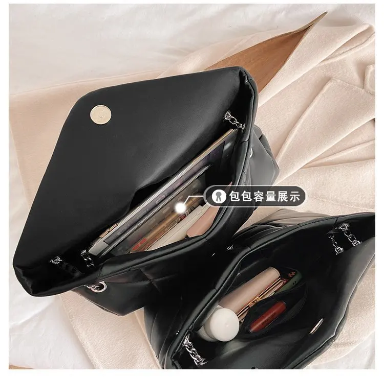 

Women's new fashion, solid color flap bag, single shoulder diagonal chain bag, women's luxury brand wallet and handbag
