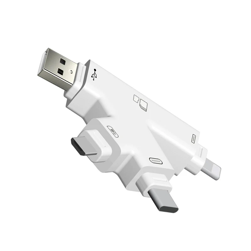 4 в 1 устройство для чтения Micro USB Type C TF SD карт OTG адаптер iPhone 12 11 XS MAX XR 7 8 Plus iOS Macbook