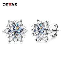 oevas real 0 8 carat 6mm moissanite stud earrings women 100 925 sterling silver sparkling wedding party fine jewelry