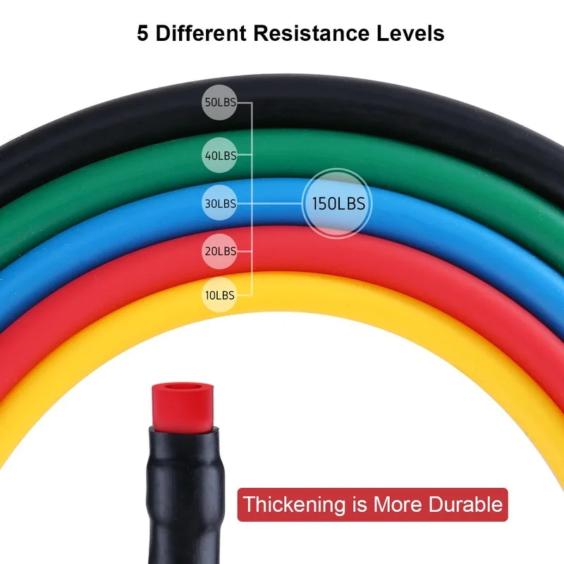 

Resistance Bands 12pcs Set Workout Fintess Home Equipment Exercise Tube Band Sport Door Anchor Ankle Straps Cushioned Handles