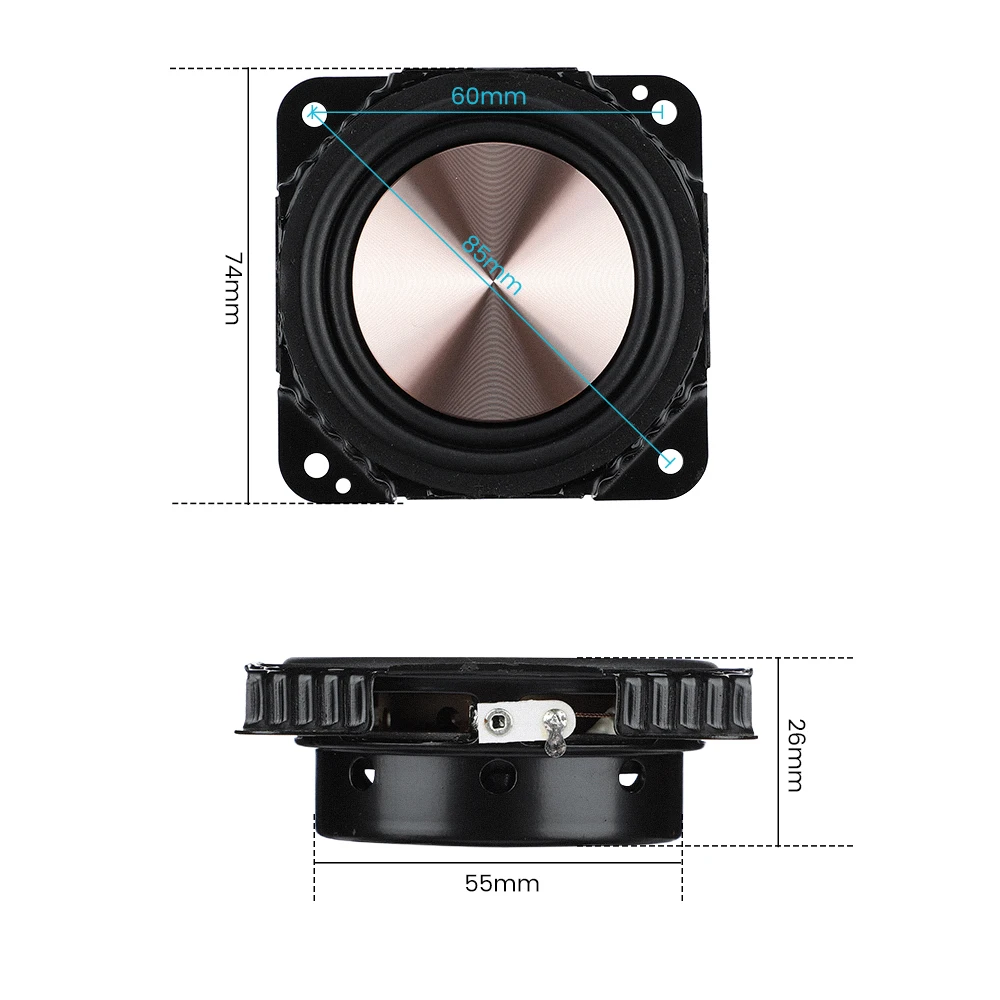 AIYIMA 2Pcs 2.75 Inch Woofer Speakers 8 Ohm 20W Bass Speaker Brushed Metal Diaphragm Audio Loudspeaker For Harman Kardon | Электроника