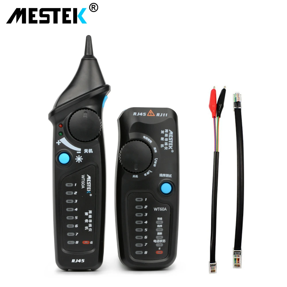 MESTEK WT60A телефонный провод трекер RJ11 RJ45 Cat5 Cat6 Tracer тонер Ethernet LAN Сетевой кабель