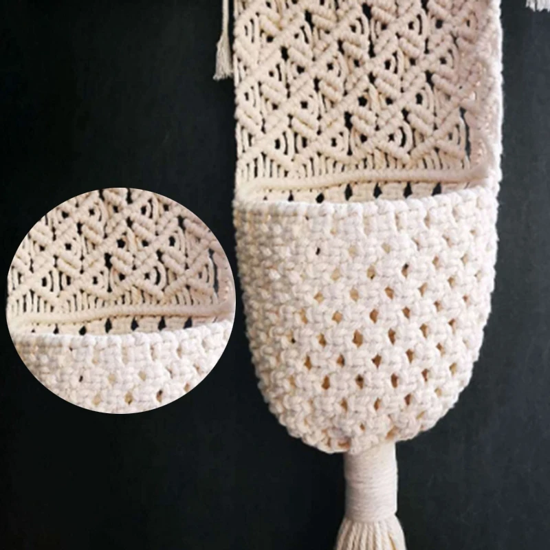 Креативный подвесной гобелен с богемной кисточкой тканый цветочный горшок