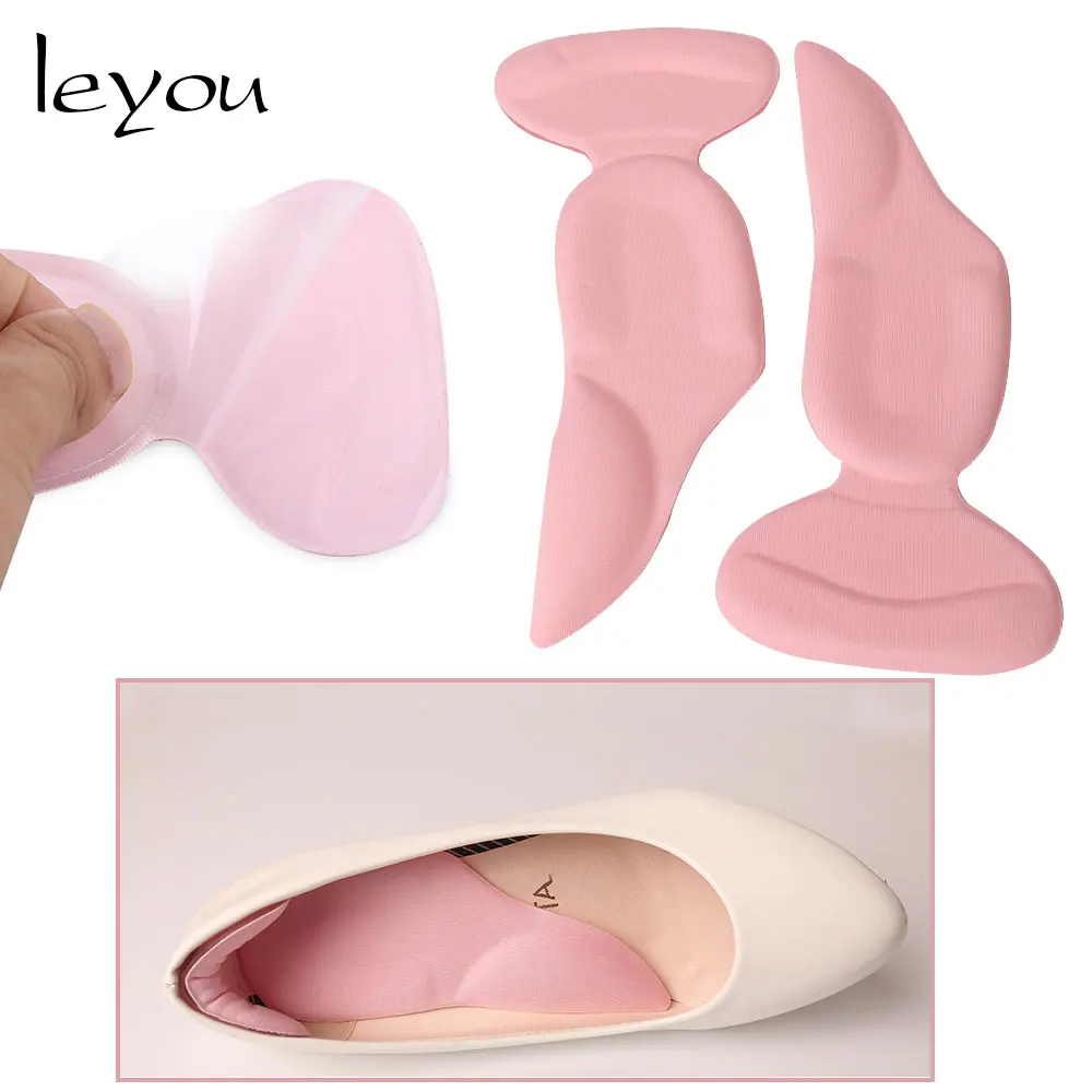 Leyou T Shape Shoe Cushion Silicon Heel Grips Pads Gel Arch Support Insoles for Flat Foot Half Insole Self-adhesive Insert Pad