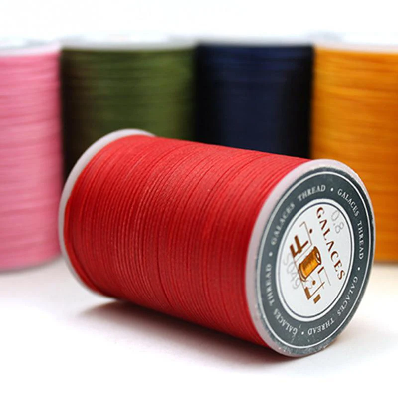 

1Roll Stiching Cord Sewing Craft Flat Polyester Cord 0.8mm 90m Waxed Thread 150D Leather