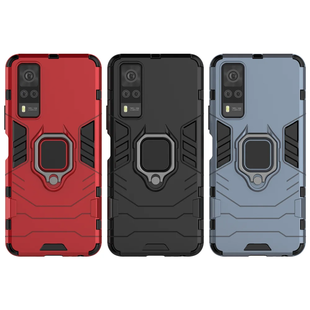 

For Vivo Y52 5G Case Luxury Ring Back Cover Stand Armor Shockproof Phone Case For BBK vivo Y52 Y 52 vivoY52 Phone Cases