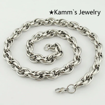 AMUMIU 11 мм ширина веревка из нержавеющей стали ожерелье цепь для мужчин женщин