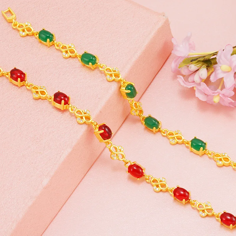 OMHXFC Wholesale BE421 European Fashion Fine Woman Girl Party Birthday Wedding Gift Vintage AAA Zircon 24KT Gold Bracelet Bangle | Украшения
