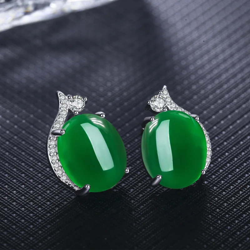

High Quality Oval Green Crystal Earrings with Small AAA Rhinestone Zircon for Wedding Engagement Bridal Party Fashion Jewelry