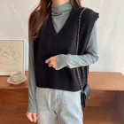 Свитер женский весенне-осенний трикотажный, с V-образным вырезом