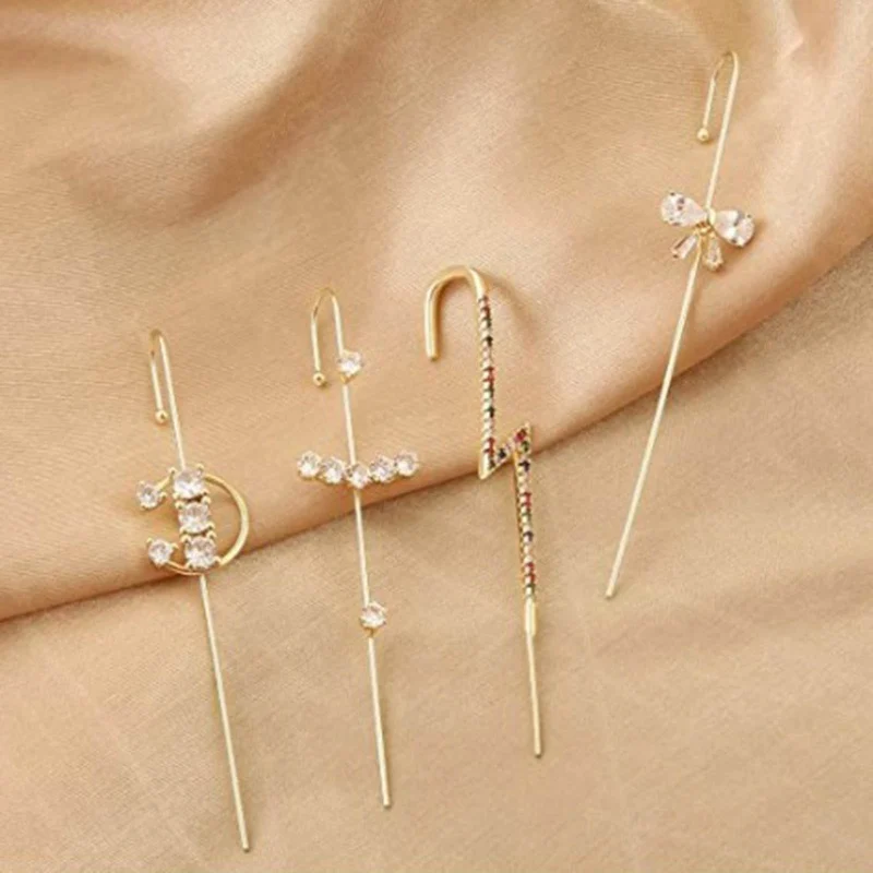 

Personality Simple Golden Earrings Earrings 8-piece Set Ladies Trendy Earrings Earrings Sets Jewelry Gifts