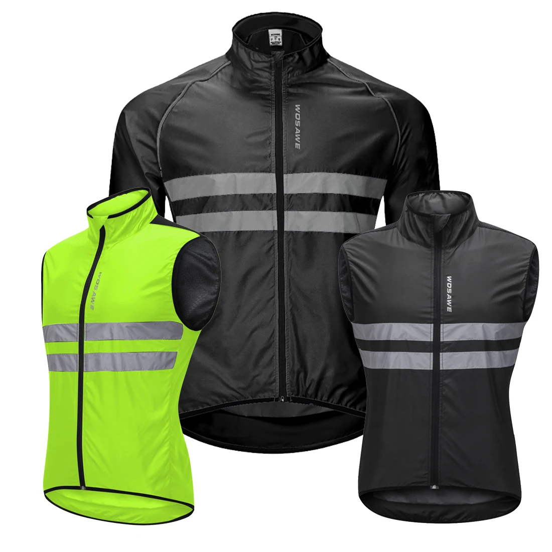 Светоотражающая куртка WOSAWE водонепроницаемая жилетка для бега безопасный жилет