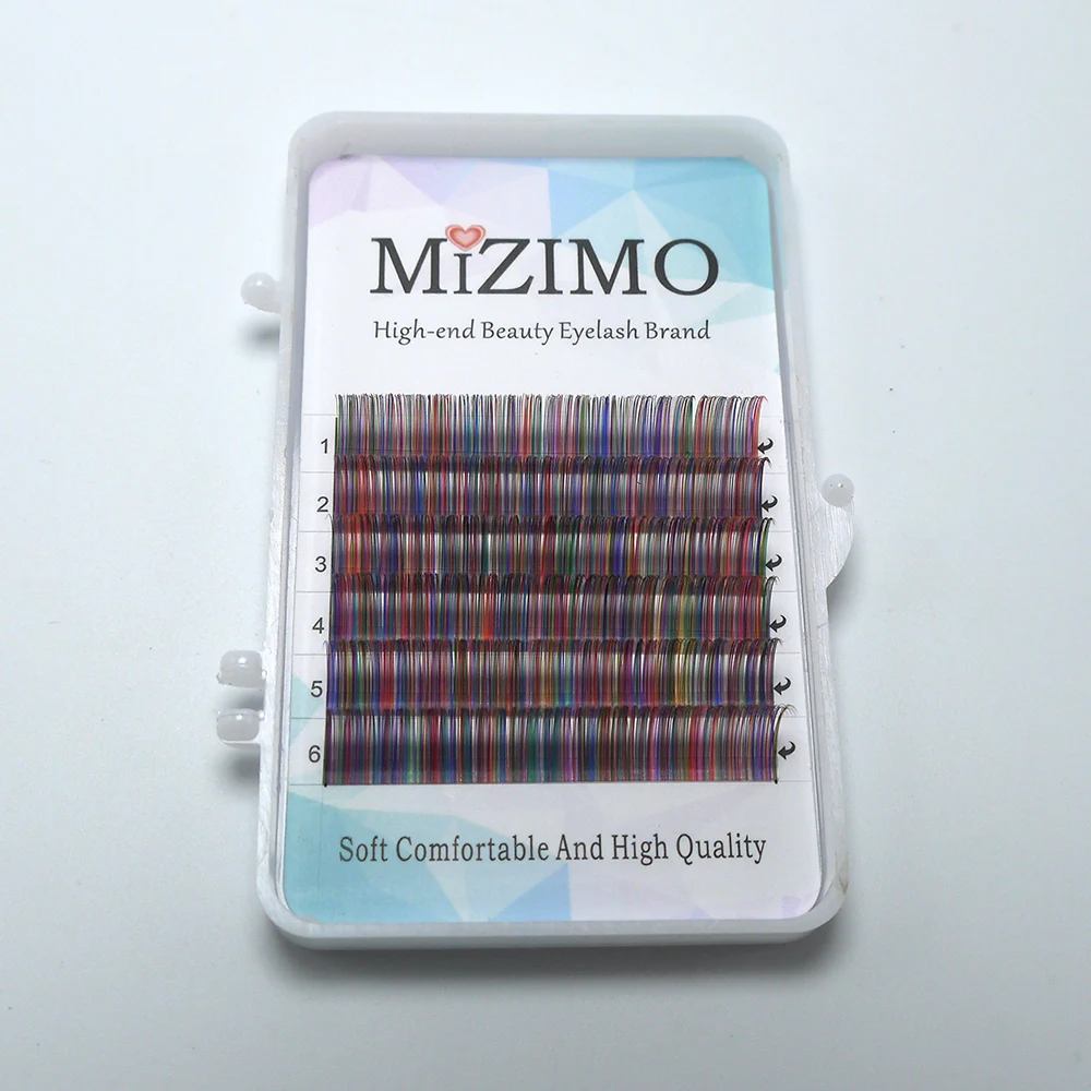 Mimimo многоцветное наращивание накладных ресниц радужного цвета | Красота и