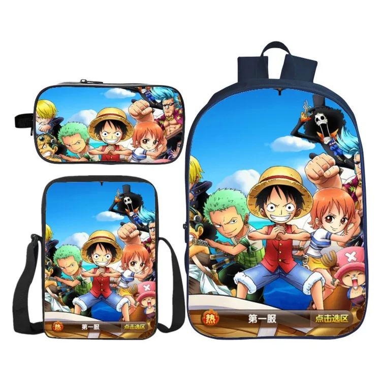 Комплект из 3 шт. аниме цельный Косплей рюкзак для ноутбука студенческий школьный